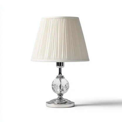 Lampada da tavolo in metallo e cristallo 20×20 cm – bianco – adatta alla camera da letto – design classico-Nestgonest
