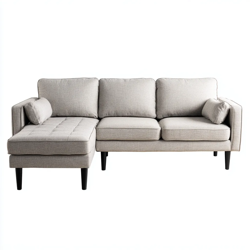 Divano angolare tessuto 265×155×85 cm – beige – design moderno-Nestgonest