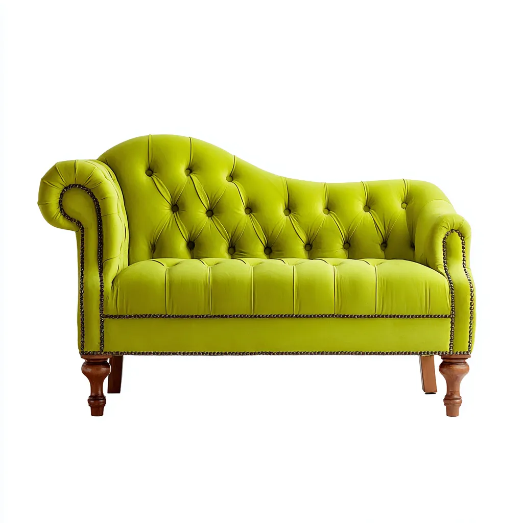Chaise longue velluto/legno 145x75x88 cm – verde – stile classico-Nestgonest