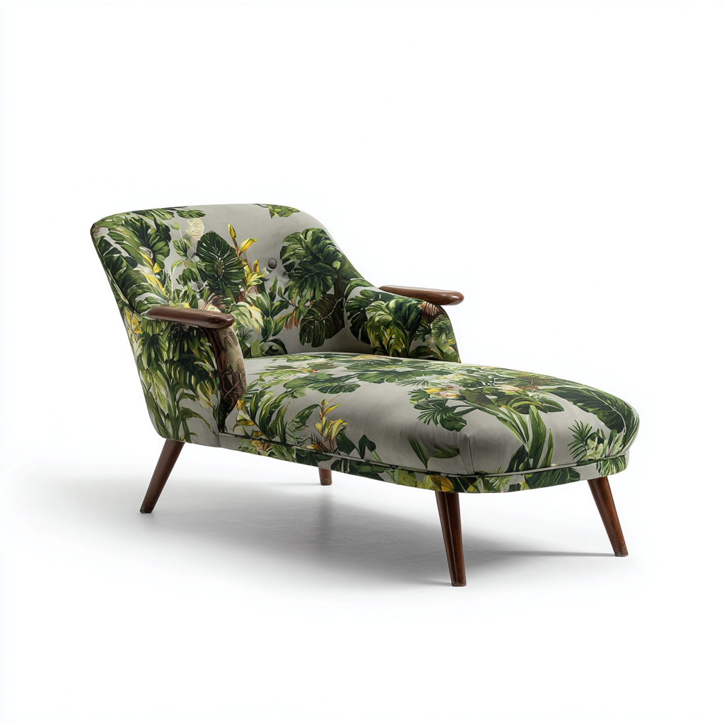 Chaise longue tessuto/legno 165x75x88 cm – verde – design moderno-Nestgonest