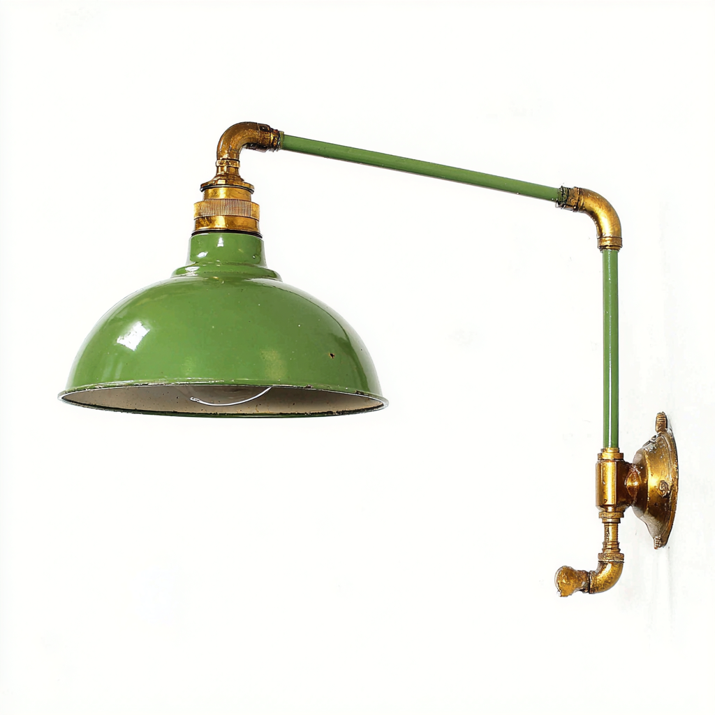 Applique Metallo 28x18x32 cm – Verde/Oro – Stile industriale-Nestgonest