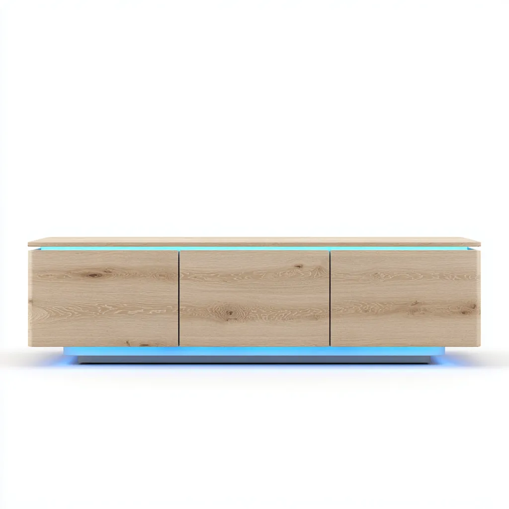 Mobile TV legno 150×40 cm – rovere chiaro – design moderno con illuminazione LED-Nestgonest