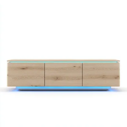 Mobile TV legno 150×40 cm – rovere chiaro – design moderno con illuminazione LED-Nestgonest