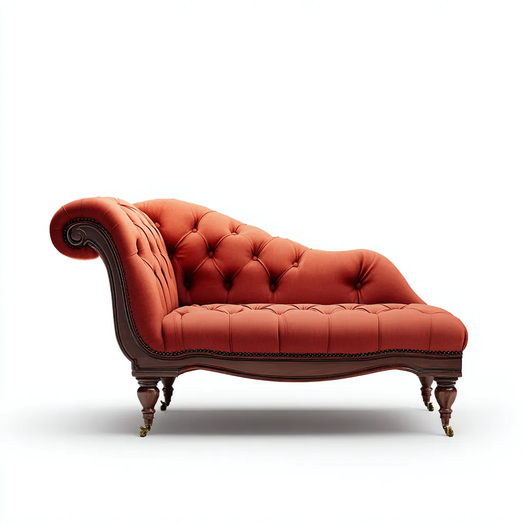 Chaise longue tessuto/legno 172x76x90 cm – arancione – design classico-Nestgonest