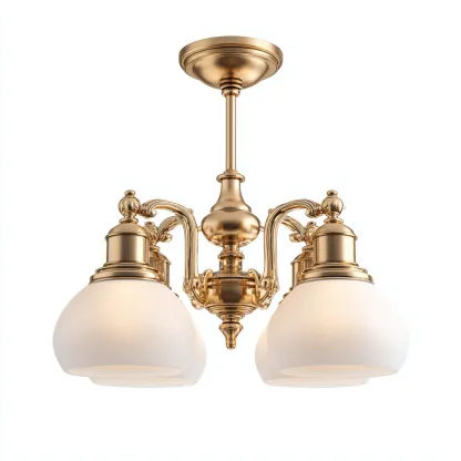 Lampada da soffitto Metallo/Vetro 45x45x32 cm – Oro/Bianco – Stile classico-Nestgonest