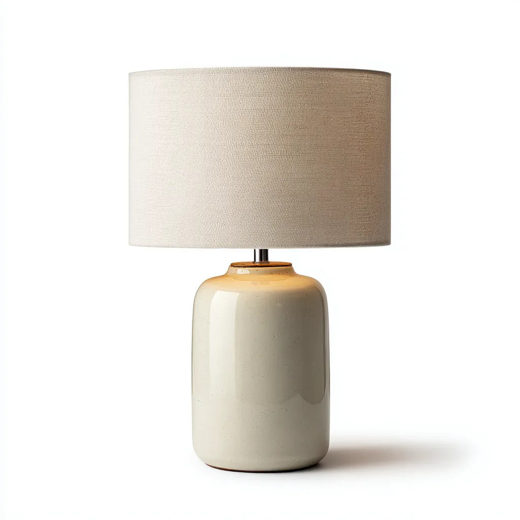 Lampada da tavolo ceramica 28×28×46 cm – beige – design moderno-Nestgonest