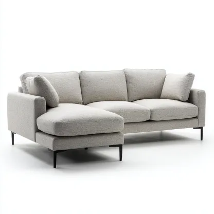 Divano angolare tessuto 280×160×85 cm – beige chiaro – design moderno-Nestgonest