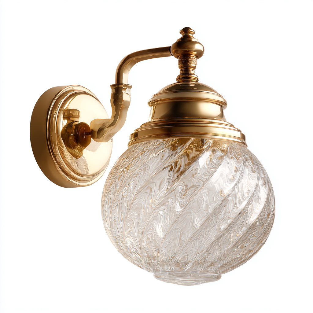 Applique Metallo/Vetro 20x15x28 cm – Oro/Trasparente – Stile classico-Nestgonest