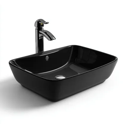 Lavabo Ceramica 48x38x14 cm – Nero – Design moderno-Nestgonest