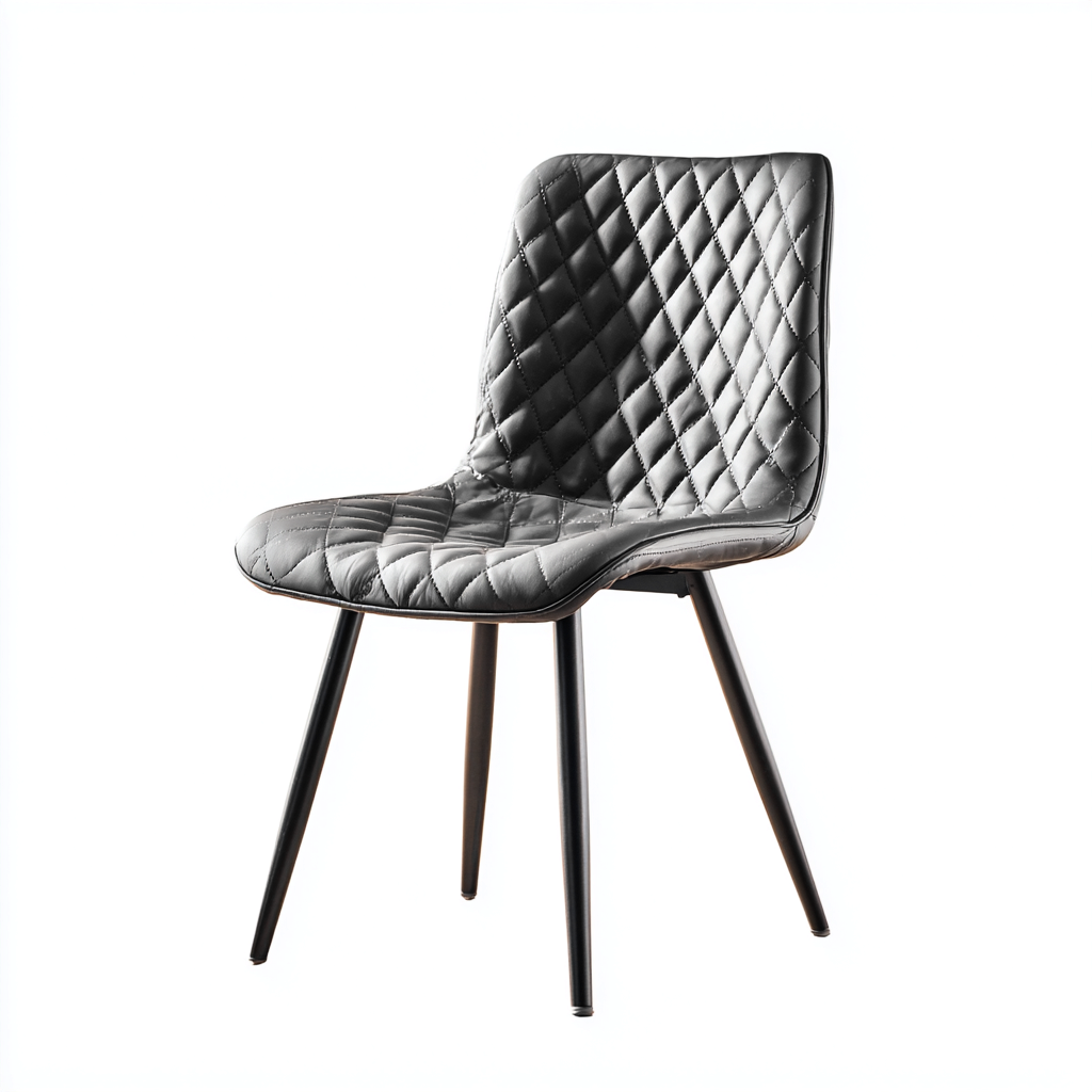 Sedia da pranzo in similpelle 48×45 cm – grigio – adatta alla sala da pranzo – design moderno-Nestgonest