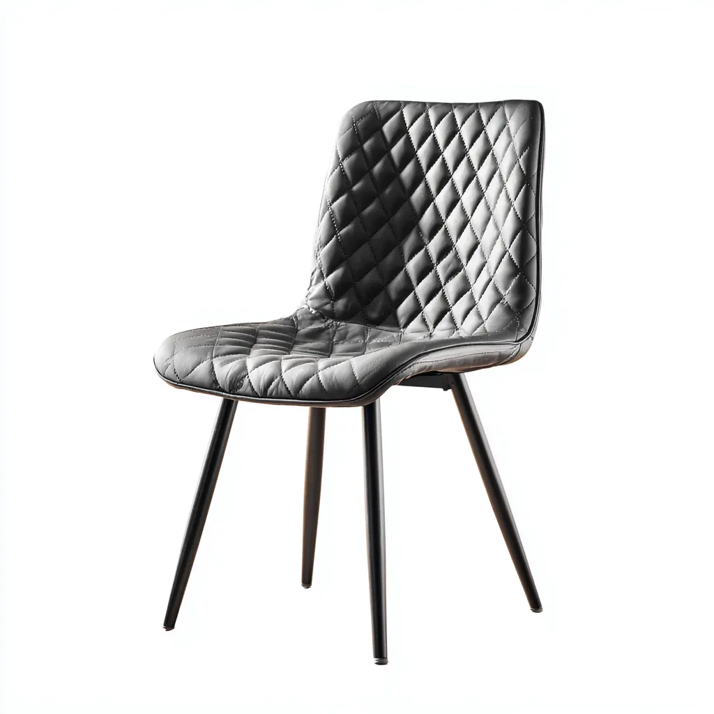 Sedia da pranzo in similpelle 48×45 cm – grigio – adatta alla sala da pranzo – design moderno-Nestgonest