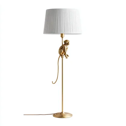 Lampada da terra in metallo con decorazione animale 26×26 cm – oro – adatta al soggiorno – design decorativo-Nestgonest