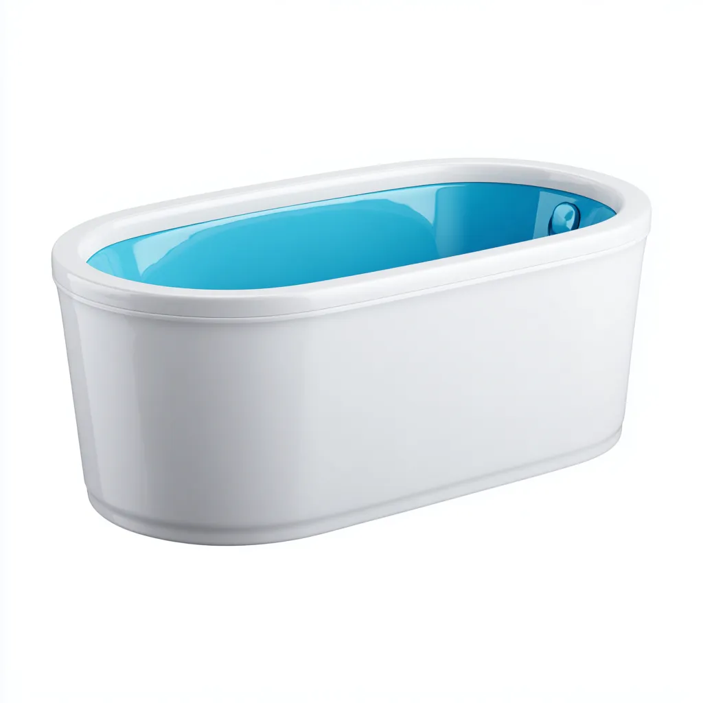 Vasca da bagno in acrilico 150×70 cm – bianco/blu – adatta al bagno – design moderno-Nestgonest
