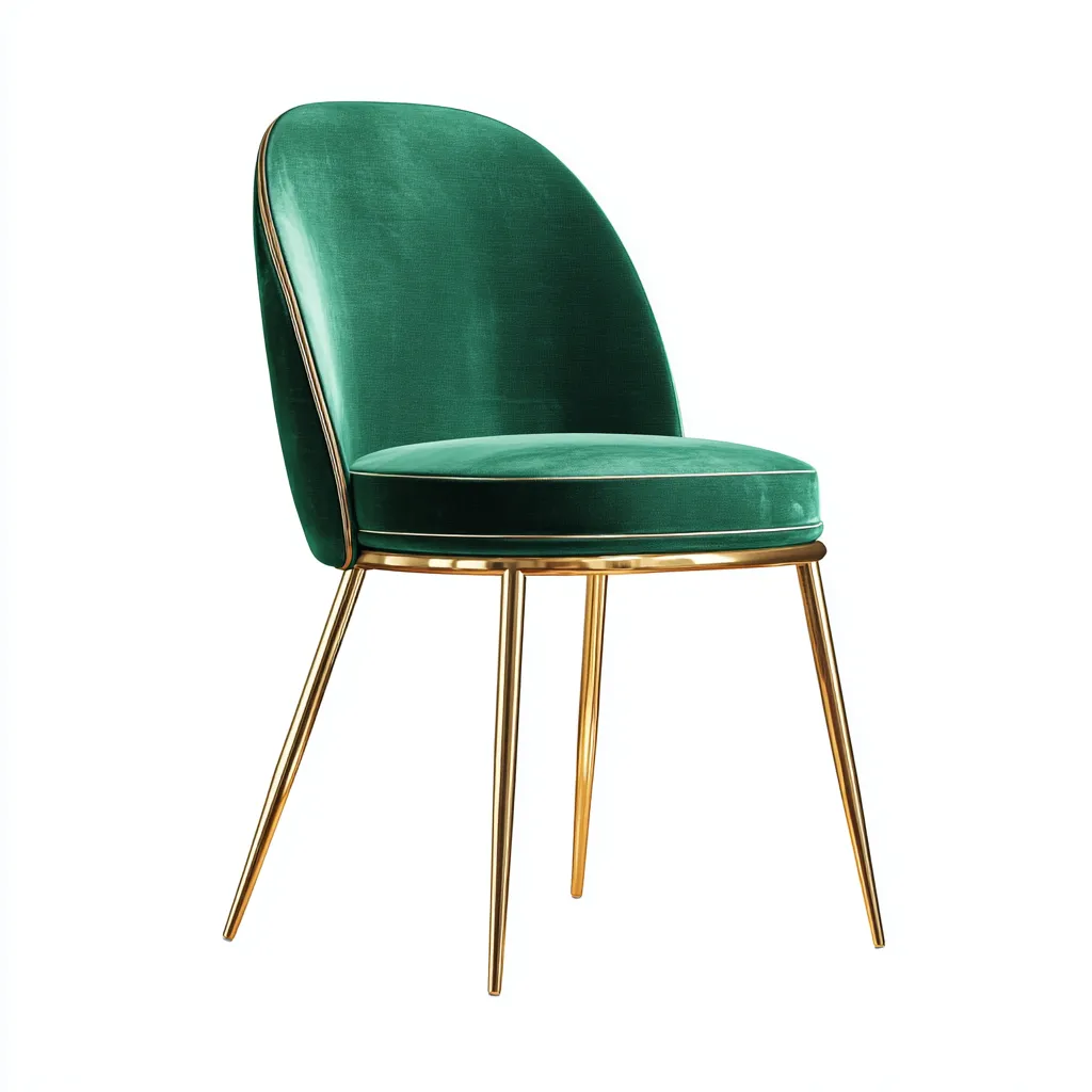 Sedia da pranzo in velluto 50×47 cm – verde – adatta alla sala da pranzo – design moderno-Nestgonest