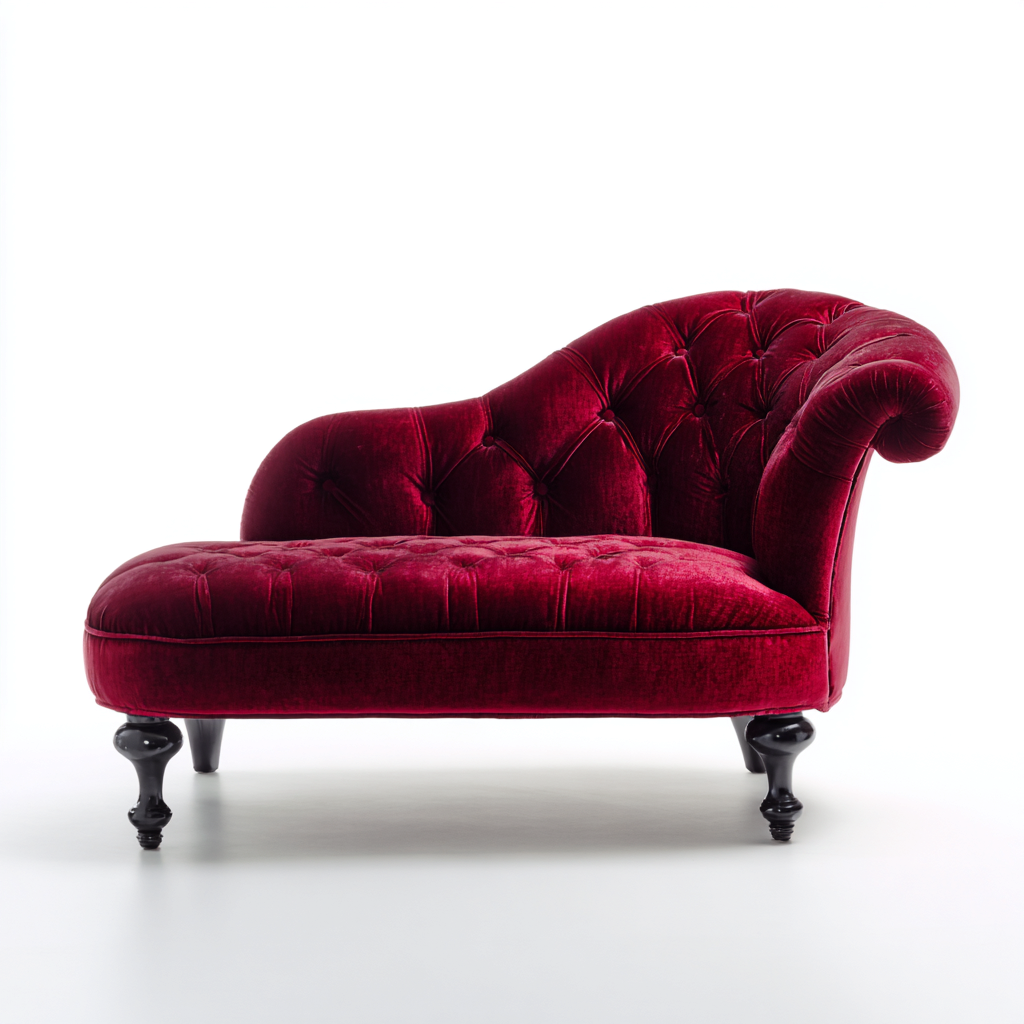 Chaise longue velluto/legno 172x79x88 cm – rosso – design classico-Nestgonest