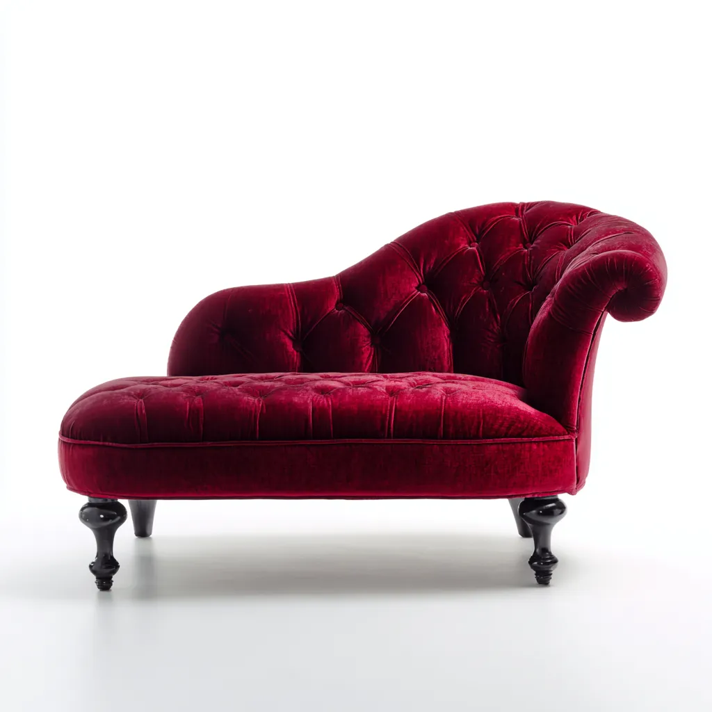 Chaise longue velluto/legno 172x79x88 cm – rosso – design classico-Nestgonest