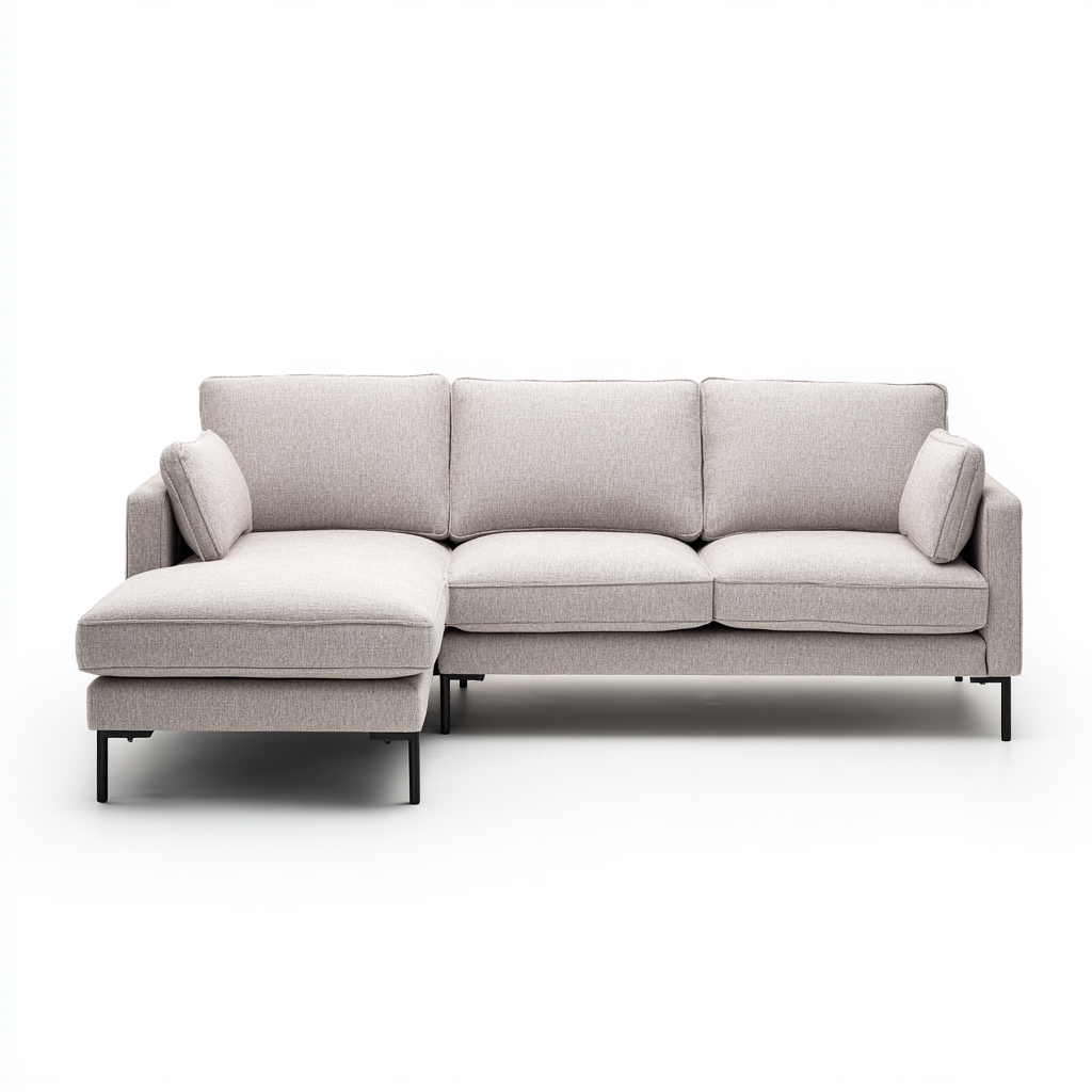 Divano angolare tessuto 280×160×85 cm – grigio chiaro – design moderno-Nestgonest