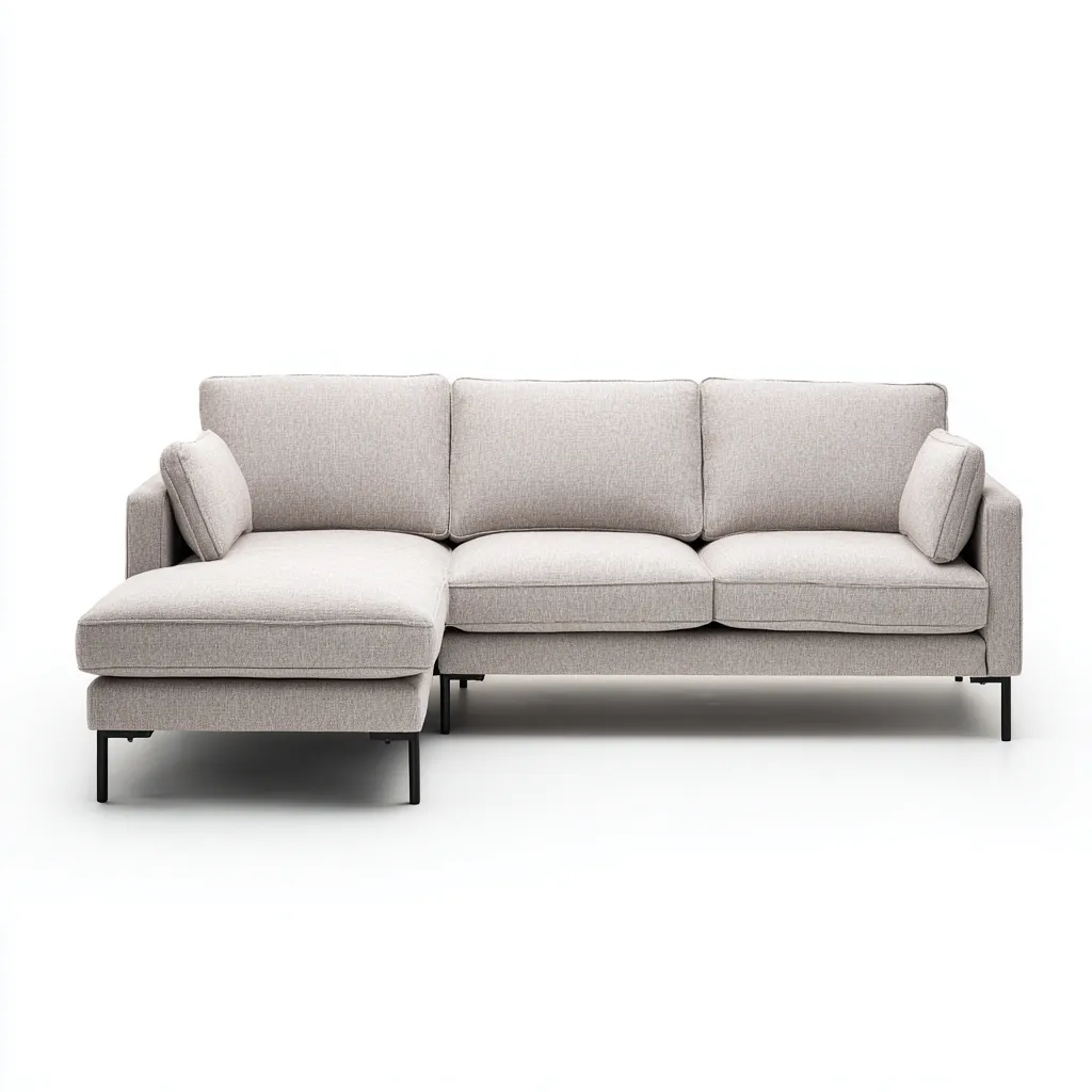 Divano angolare tessuto 280×160×85 cm – grigio chiaro – design moderno-Nestgonest