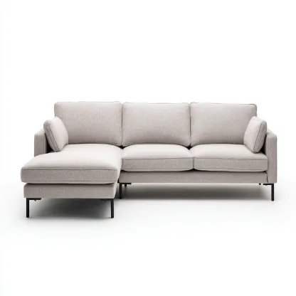 Divano angolare tessuto 280×160×85 cm – grigio chiaro – design moderno-Nestgonest