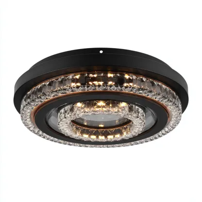 Lampada da soffitto Metallo/Vetro 45x45x10 cm – Nero/Trasparente – Design moderno-Nestgonest