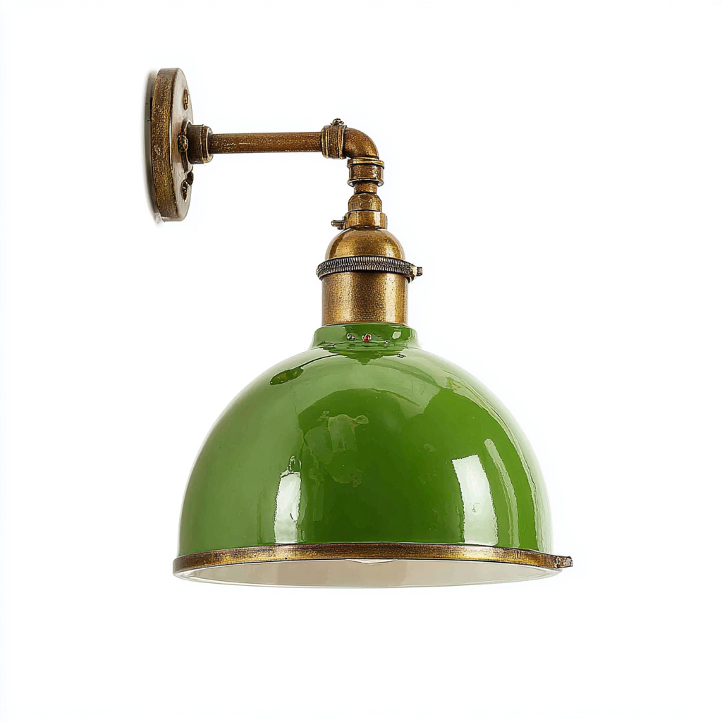 Applique Metallo 22x18x30 cm – Verde/Oro – Stile industriale-Nestgonest