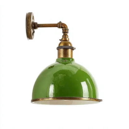 Applique Metallo 22x18x30 cm – Verde/Oro – Stile industriale-Nestgonest