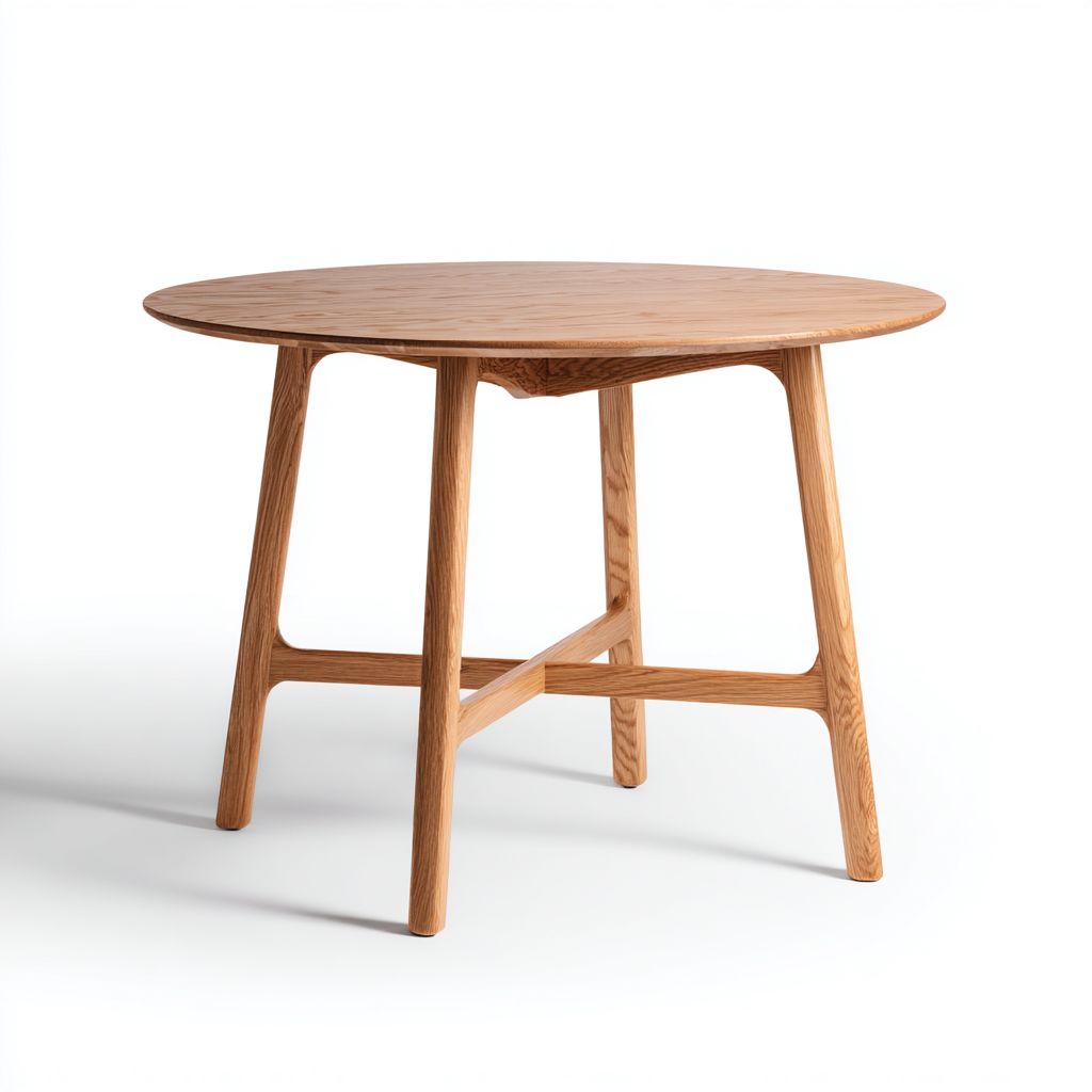 Tavolo da pranzo Legno massello 115x115x75 cm – Legno chiaro – Design moderno-Nestgonest