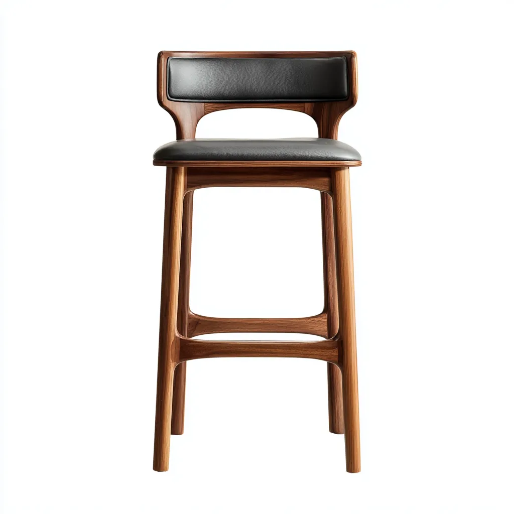 Sgabello da bar legno e similpelle 46×44×98 cm – marrone/nero – design contemporaneo-Nestgonest