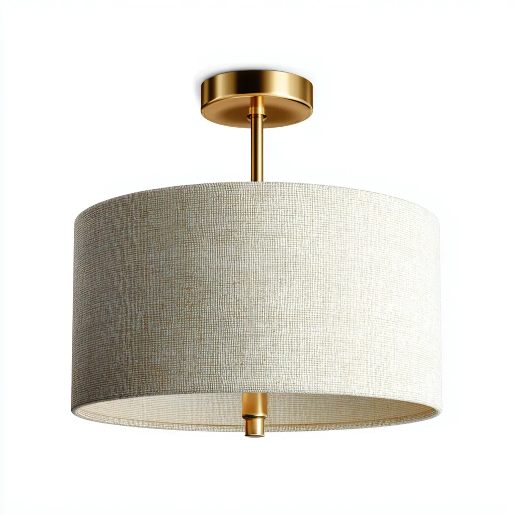 Lampada da soffitto Metallo/Tessuto 40x40x28 cm – Oro/Beige – Stile moderno-Nestgonest