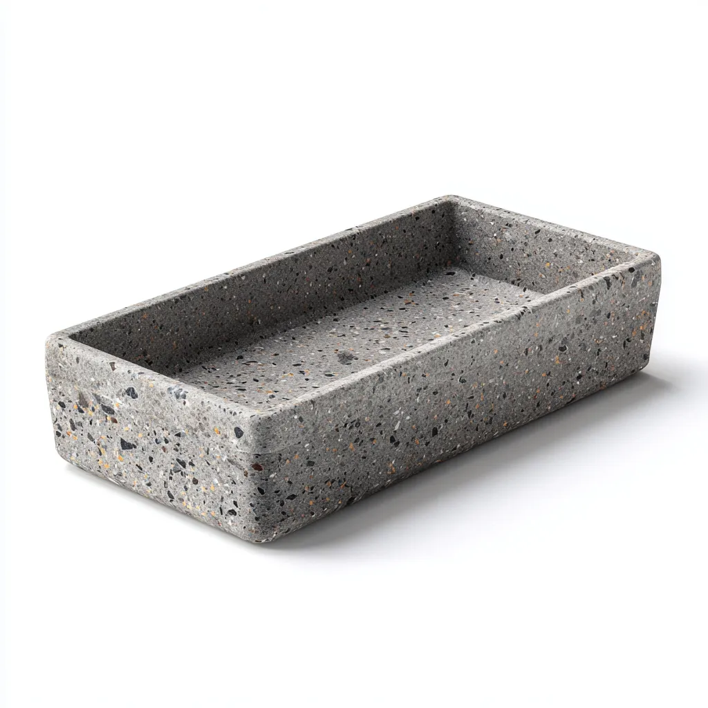 Lavabo terrazzo 48x25x8 cm - grigio - adatto al bagno - design moderno-Nestgonest