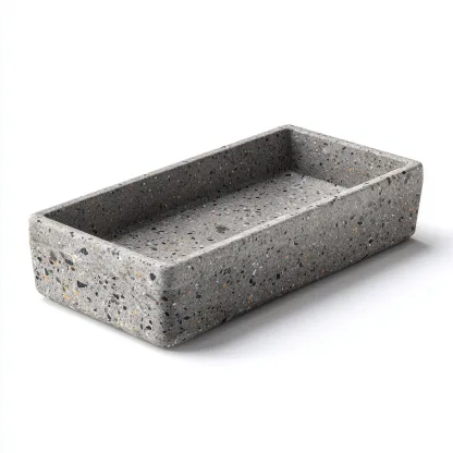 Lavabo terrazzo 48x25x8 cm - grigio - adatto al bagno - design moderno-Nestgonest