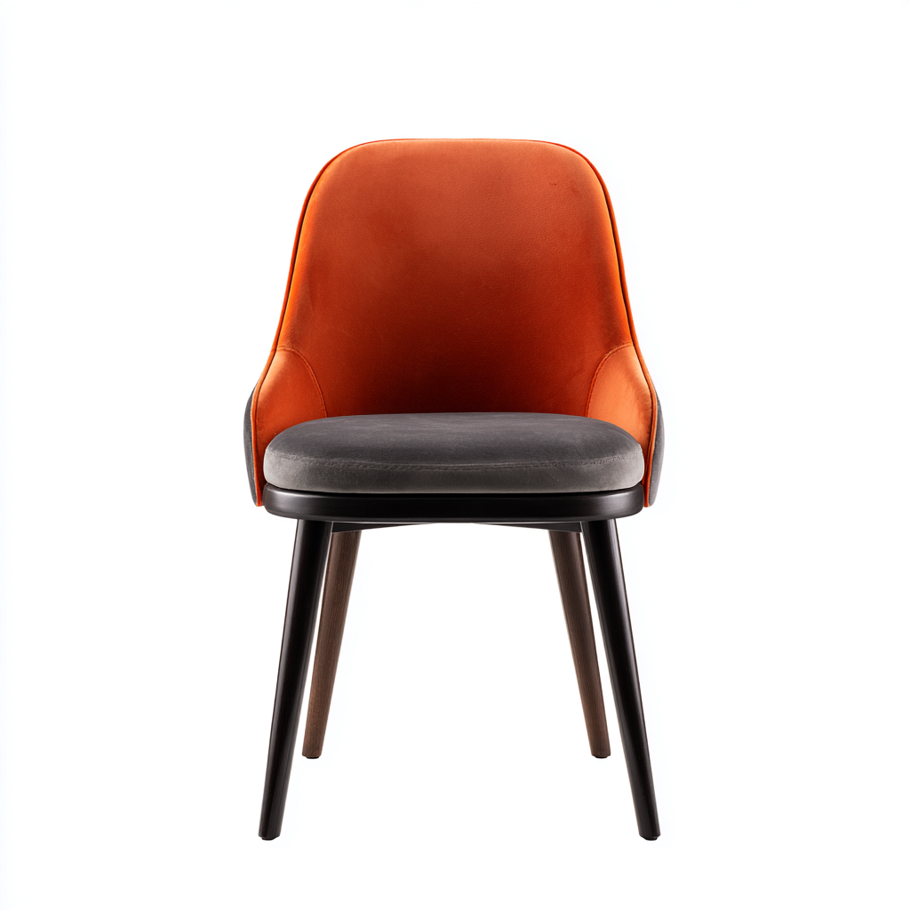 Sedia da pranzo velluto 52×50×82 cm – arancione/grigio – per sala da pranzo – design moderno-Nestgonest