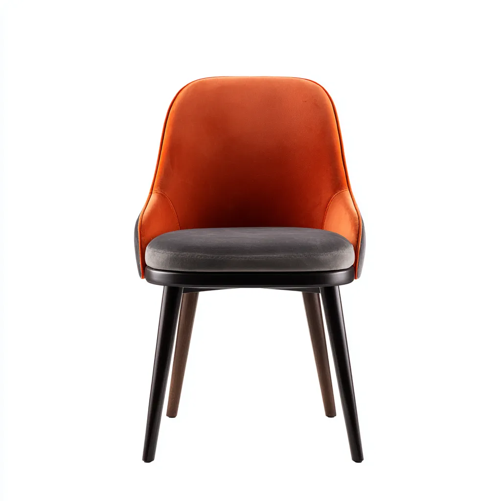 Sedia da pranzo velluto 52×50×82 cm – arancione/grigio – per sala da pranzo – design moderno-Nestgonest