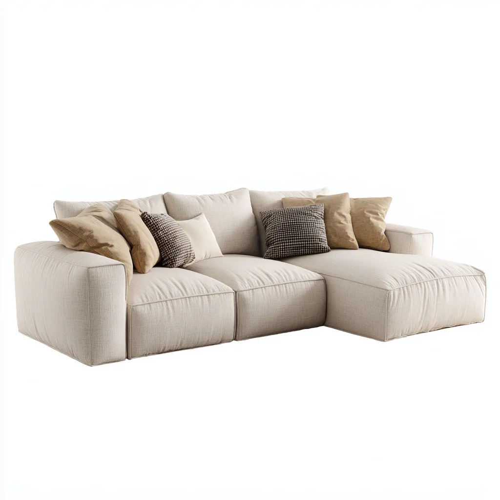 Divano angolare tessuto 285×165×85 cm – beige – design moderno-Nestgonest