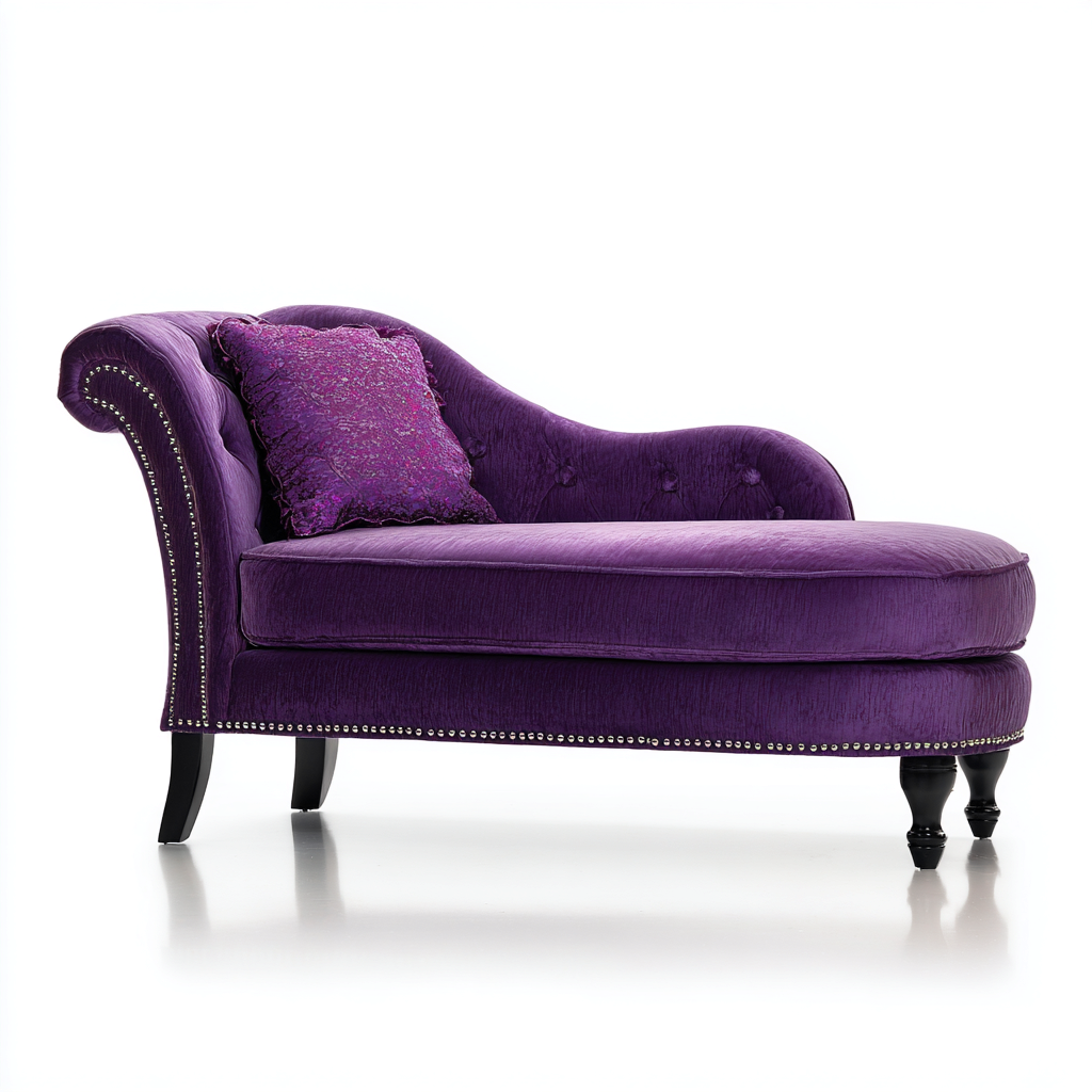 Chaise longue velluto/legno 175x80x89 cm – viola – design classico-Nestgonest