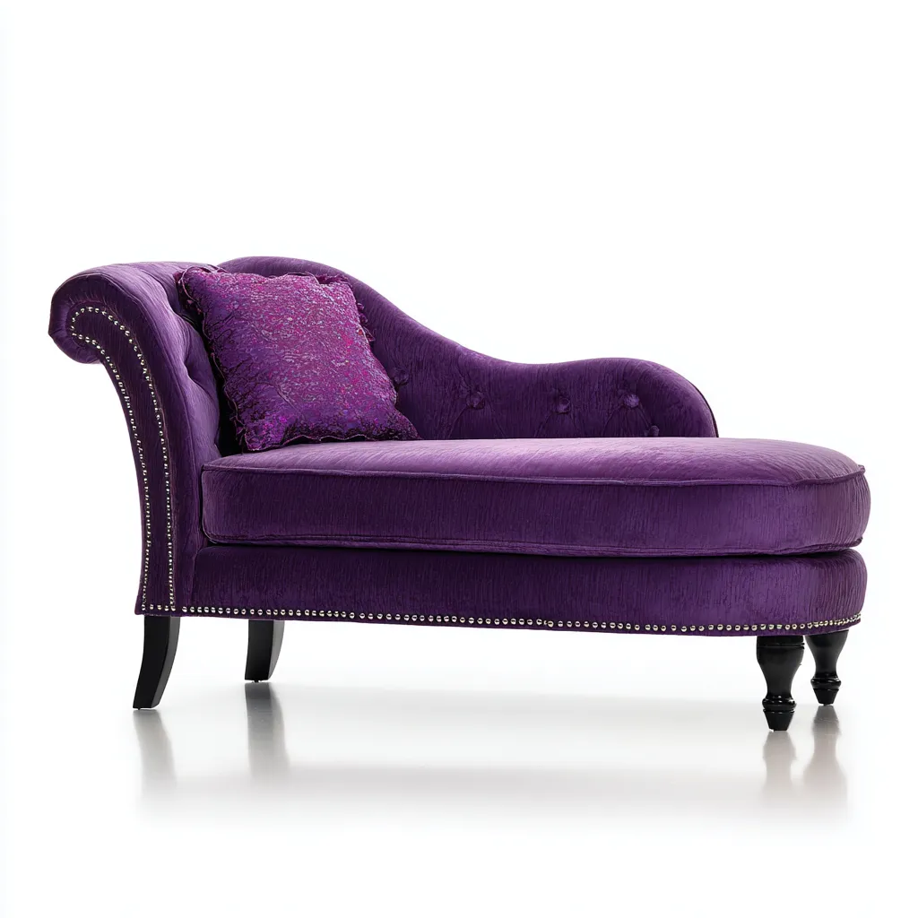 Chaise longue velluto/legno 175x80x89 cm – viola – design classico-Nestgonest