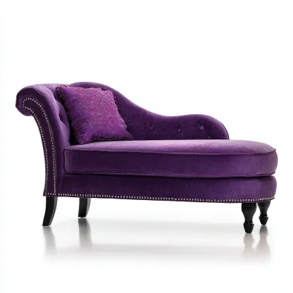 Chaise longue velluto/legno 175x80x89 cm – viola – design classico-Nestgonest