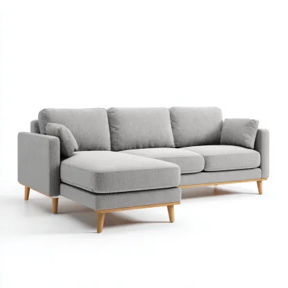 Divano angolare tessuto 270×158×85 cm – grigio – design moderno-Nestgonest