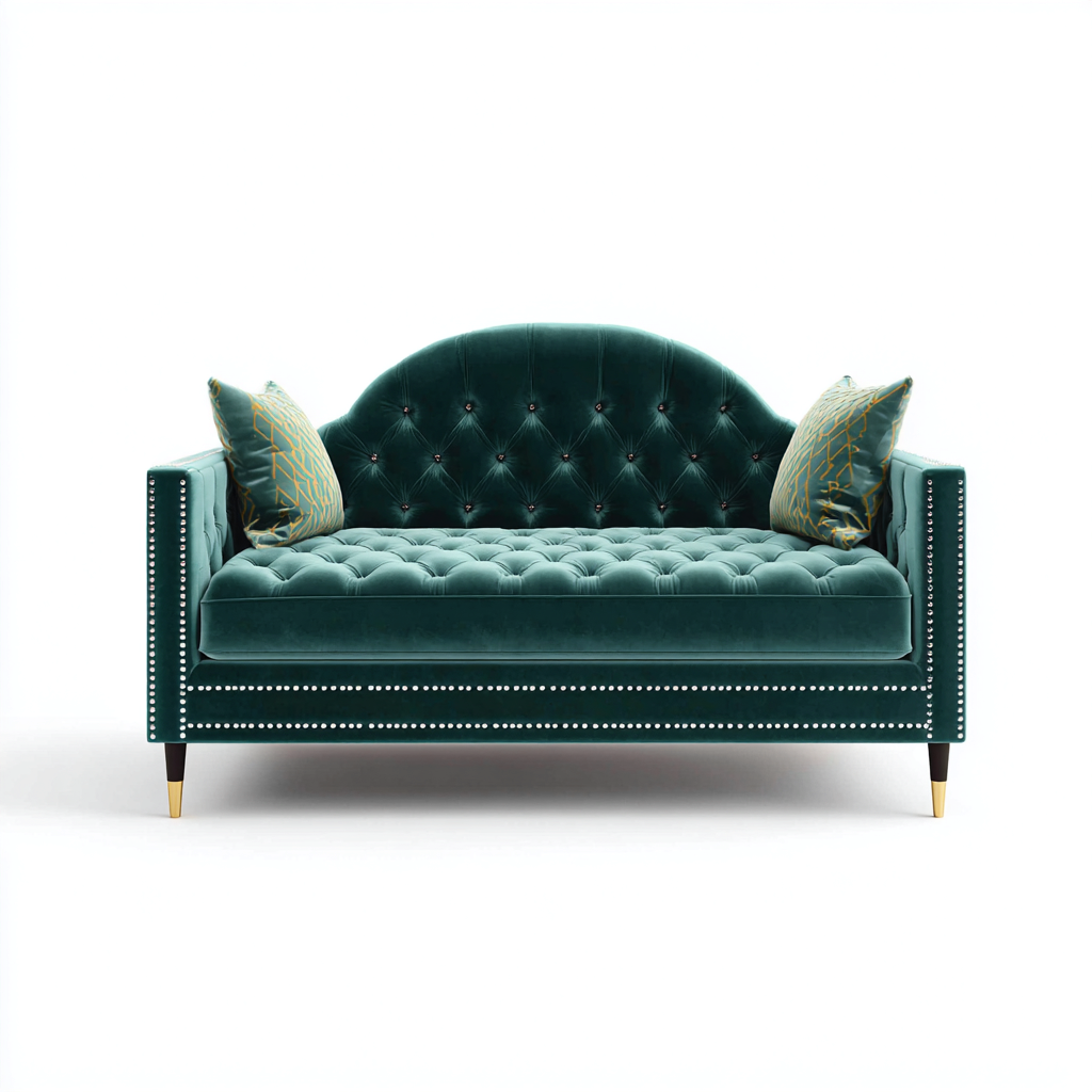 Divano letto in velluto 165×80 cm – verde – adatto alla camera da letto – stile classico-Nestgonest