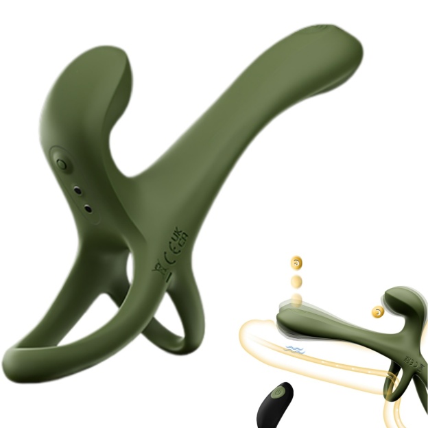 💥Vibrating Penis Ring with 7 Tapping and 7 Vibration Modes — Enhances Girth, Hardness, and Stamina