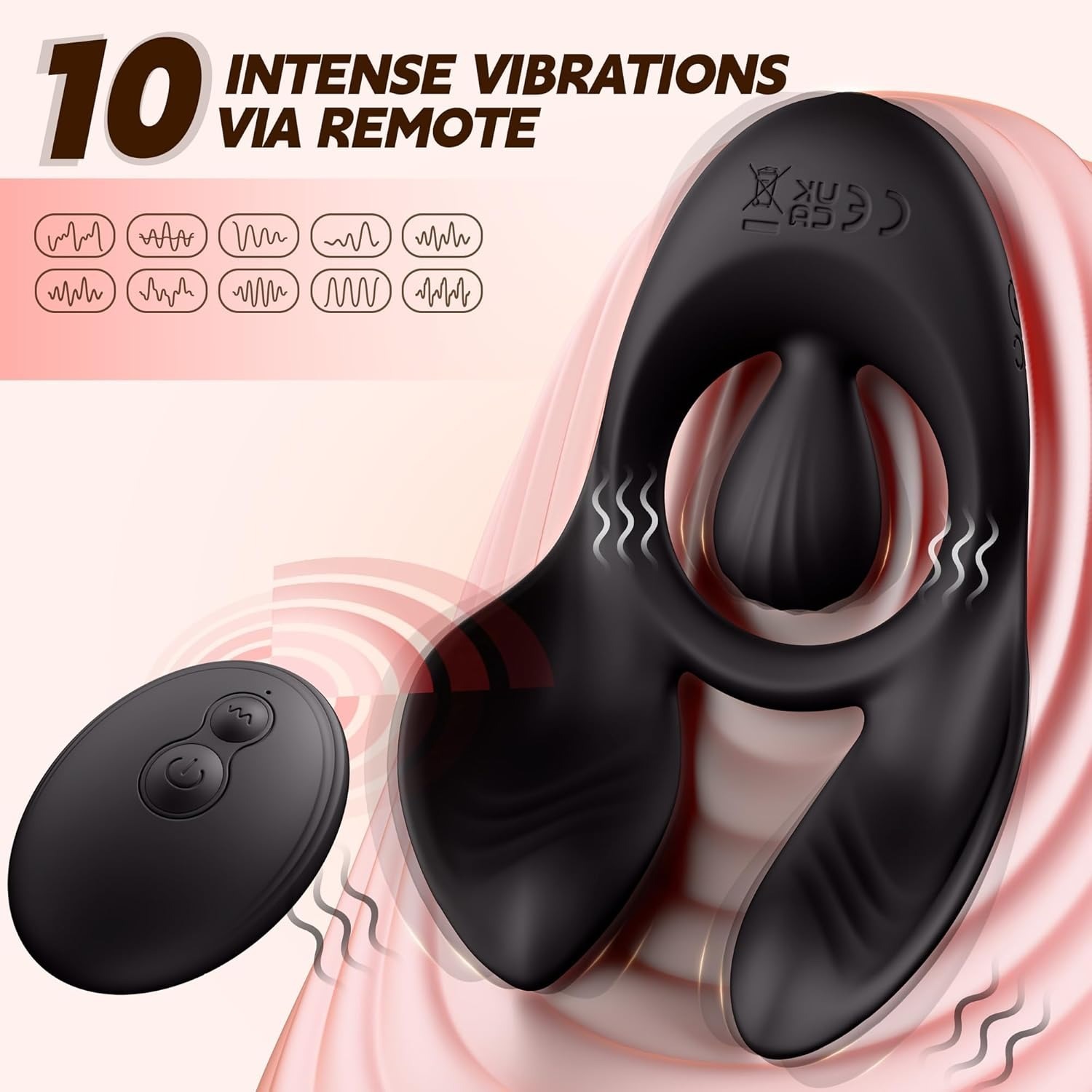 Vibrating Cock Ring Male Sex Toys – Couples Sex Toys for Clitoris & Testicle Stimulation