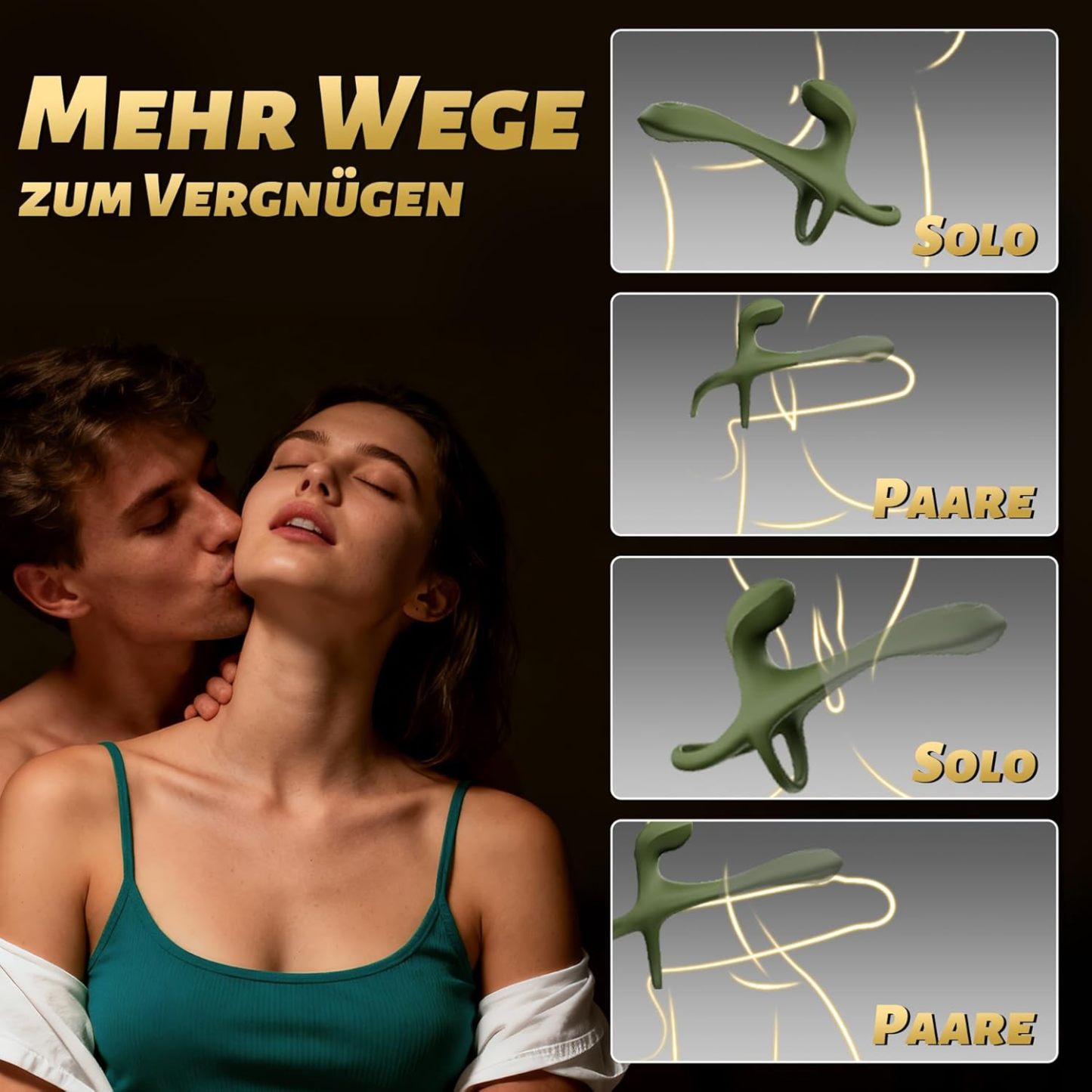 💥Vibrating Penis Ring with 7 Tapping and 7 Vibration Modes — Enhances Girth, Hardness, and Stamina