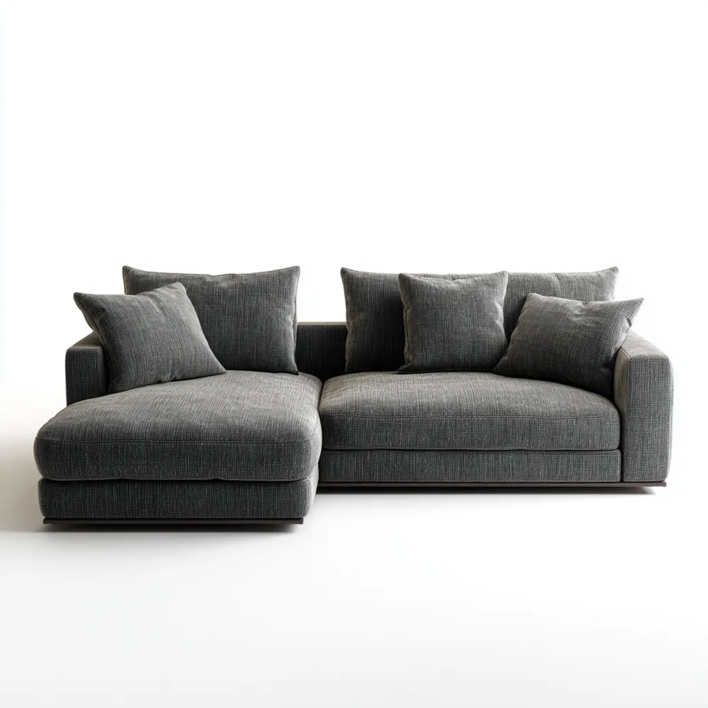 Divano angolare tessuto Grigio 250x160x85 cm - Design moderno