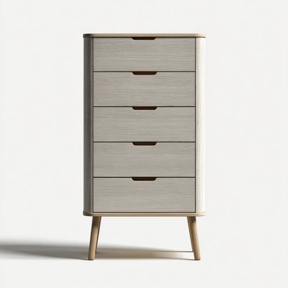 Cassettiera in legno 5 cassetti 120x45x30 cm – Stile Moderno