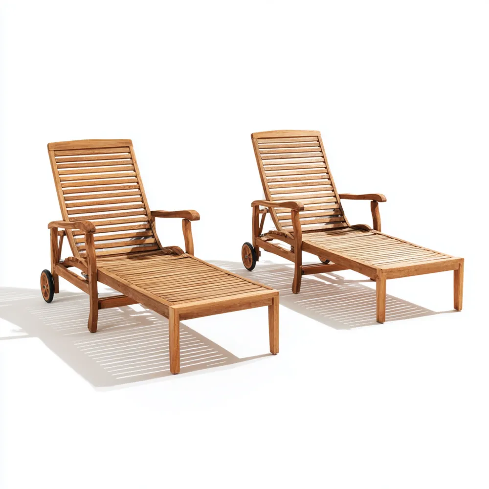 Lettino prendisole in legno 200x65x35 cm - Design classico