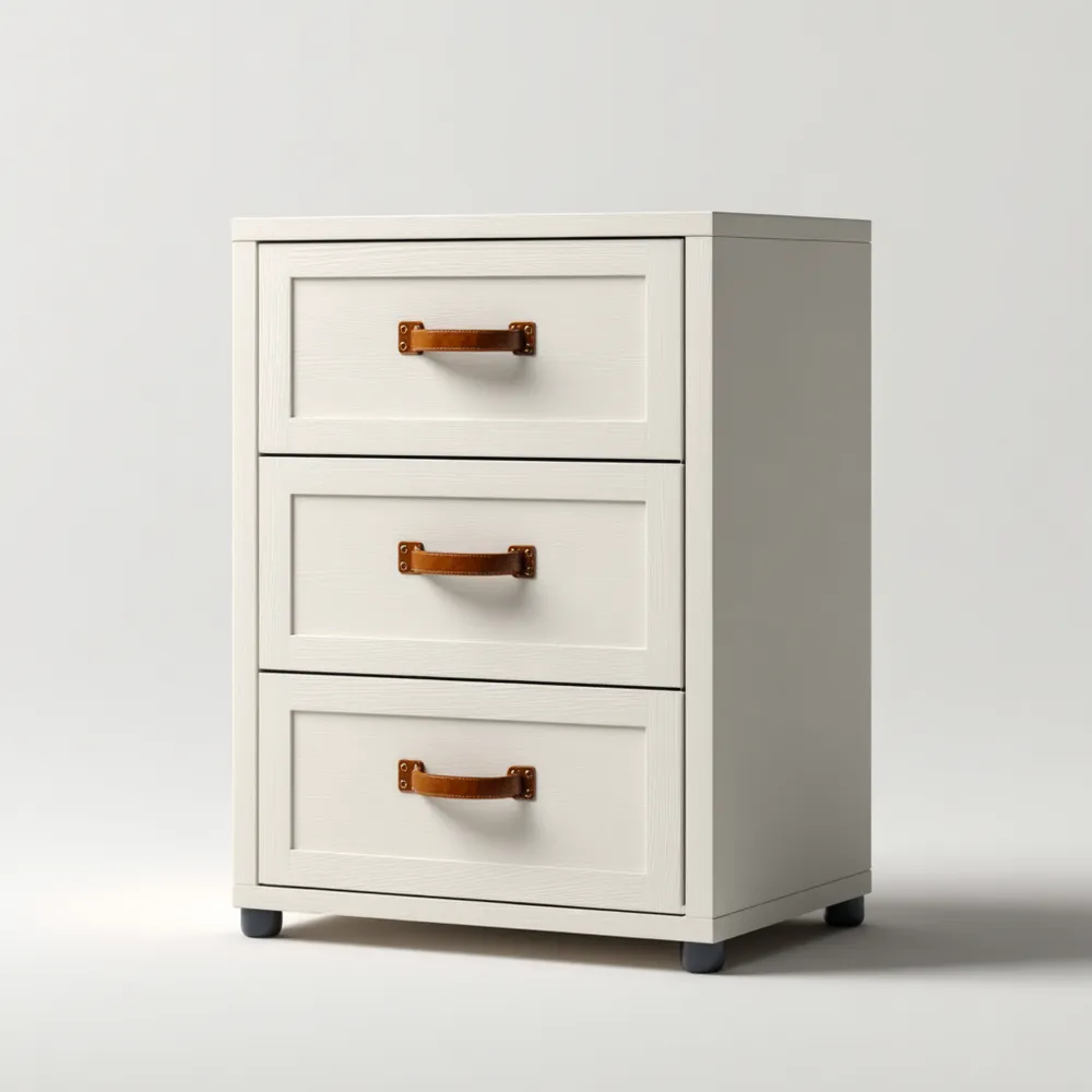 Cassettiera in legno 3 cassetti 45x35x70 cm - Bianco