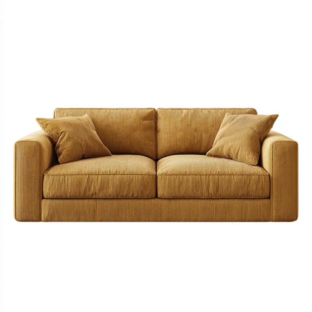 Divano due posti Velluto a coste 200x100x85 cm - Senape - Design contemporaneo-Livoravita