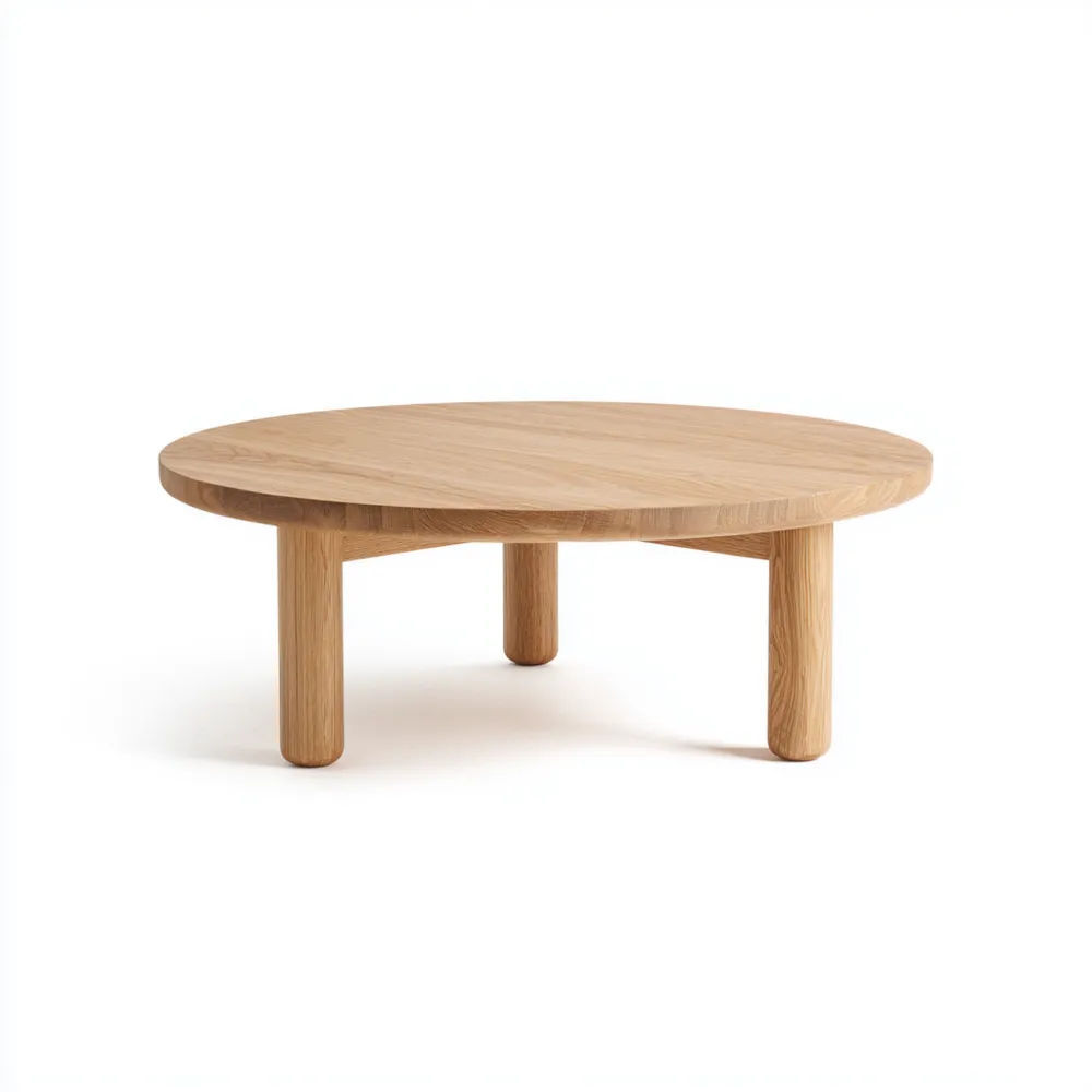 Tavolino da caffè rotondo in legno 80x80x35 cm – Design minimalista-Livoravita