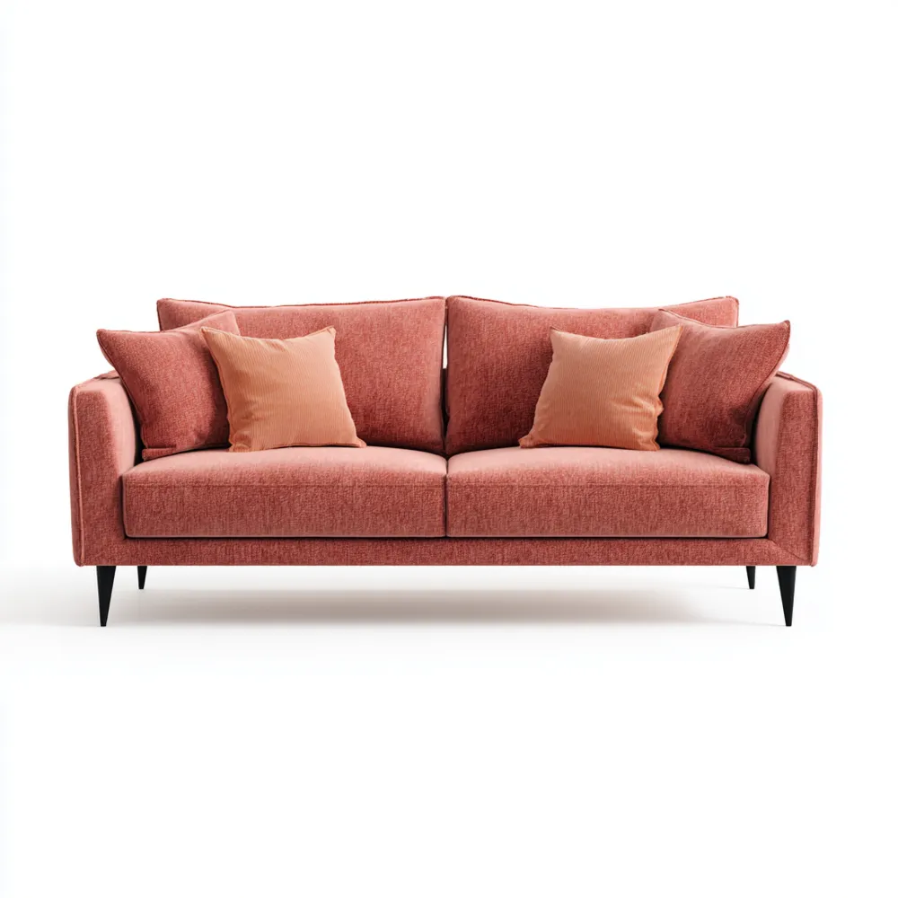 Divano due posti Tessuto 150x85x80 cm - Rosso - Design Moderno-Livoravita