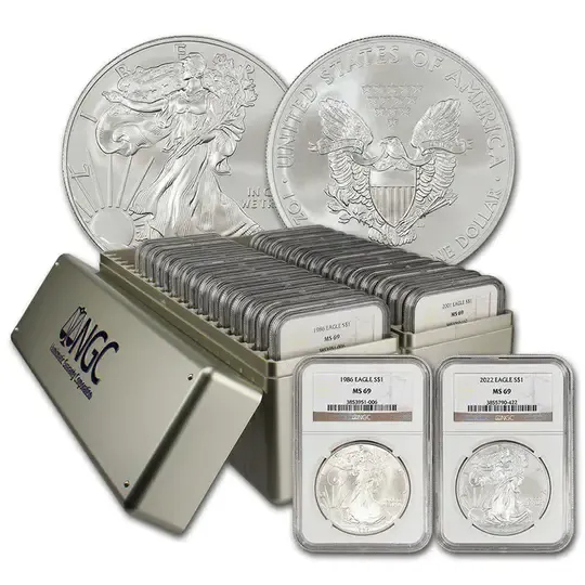 🔥Rare Set-Save 75% Now- 🗽 🗽 Spanning 40 Years of American History — The Complete Silver Eagle Coin Set (40 Coins Total)